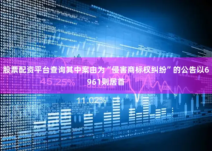 股票配资平台查询其中案由为“侵害商标权纠纷”的公告以6961则居首